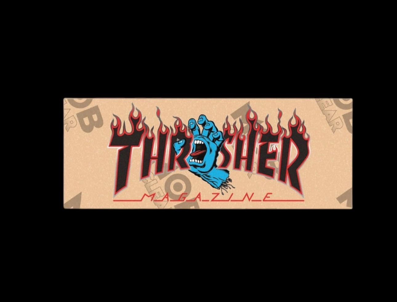 Santa Cruz x Thrasher Screaming Flame Logo Grip Strips Clear 9” X 3.14