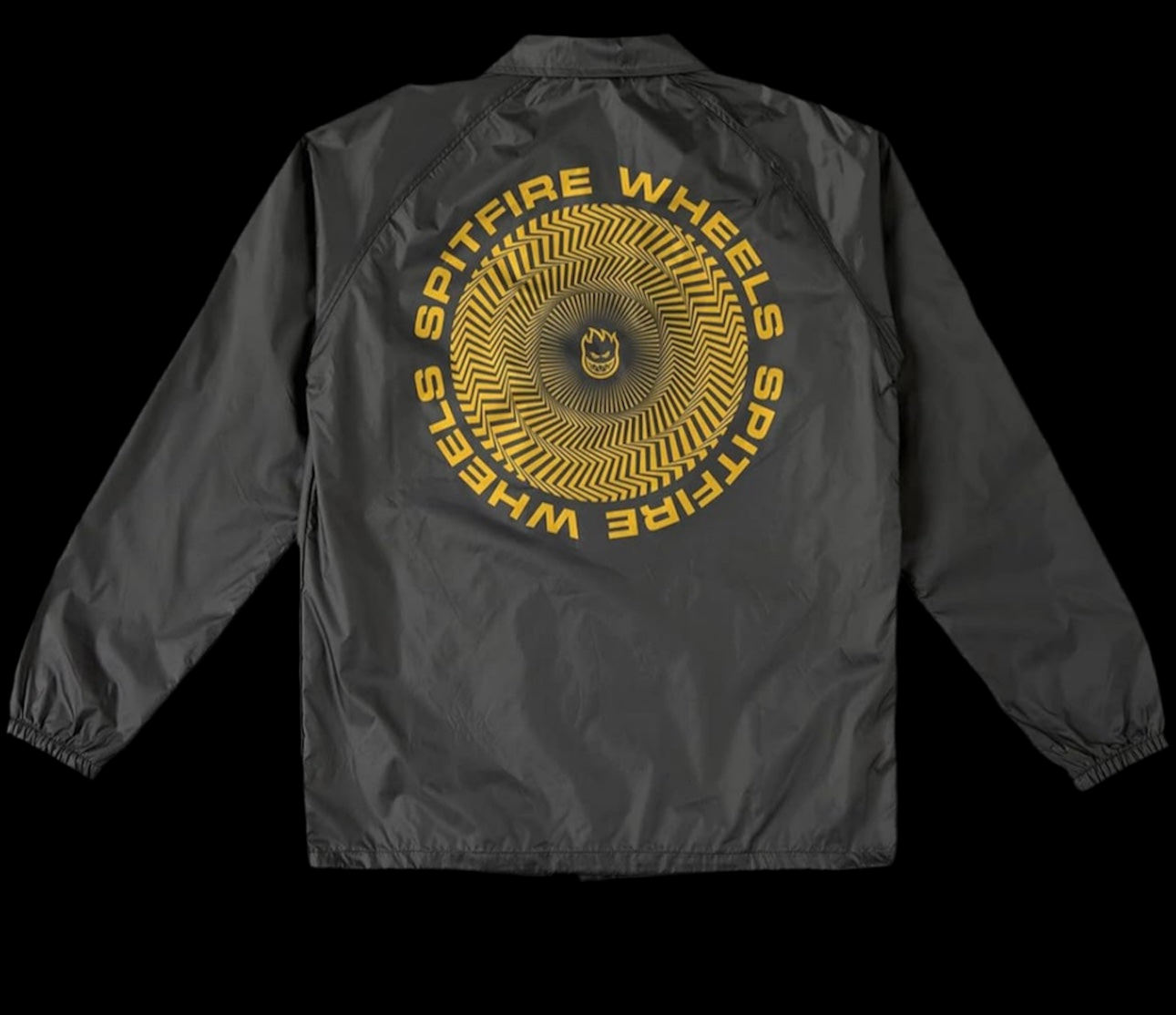 Spitfire Wheels Coat Classic Vortex Windbreaker Black/Yellow. Only Large.