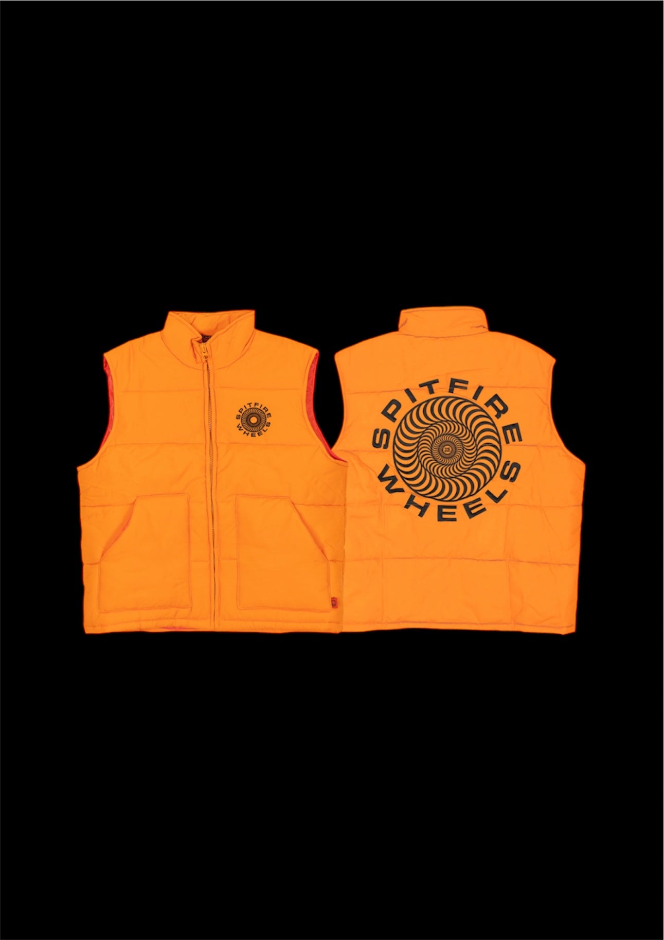SF CLASSIC '87 SWIRL PUFF VEST S-ORG/BLK