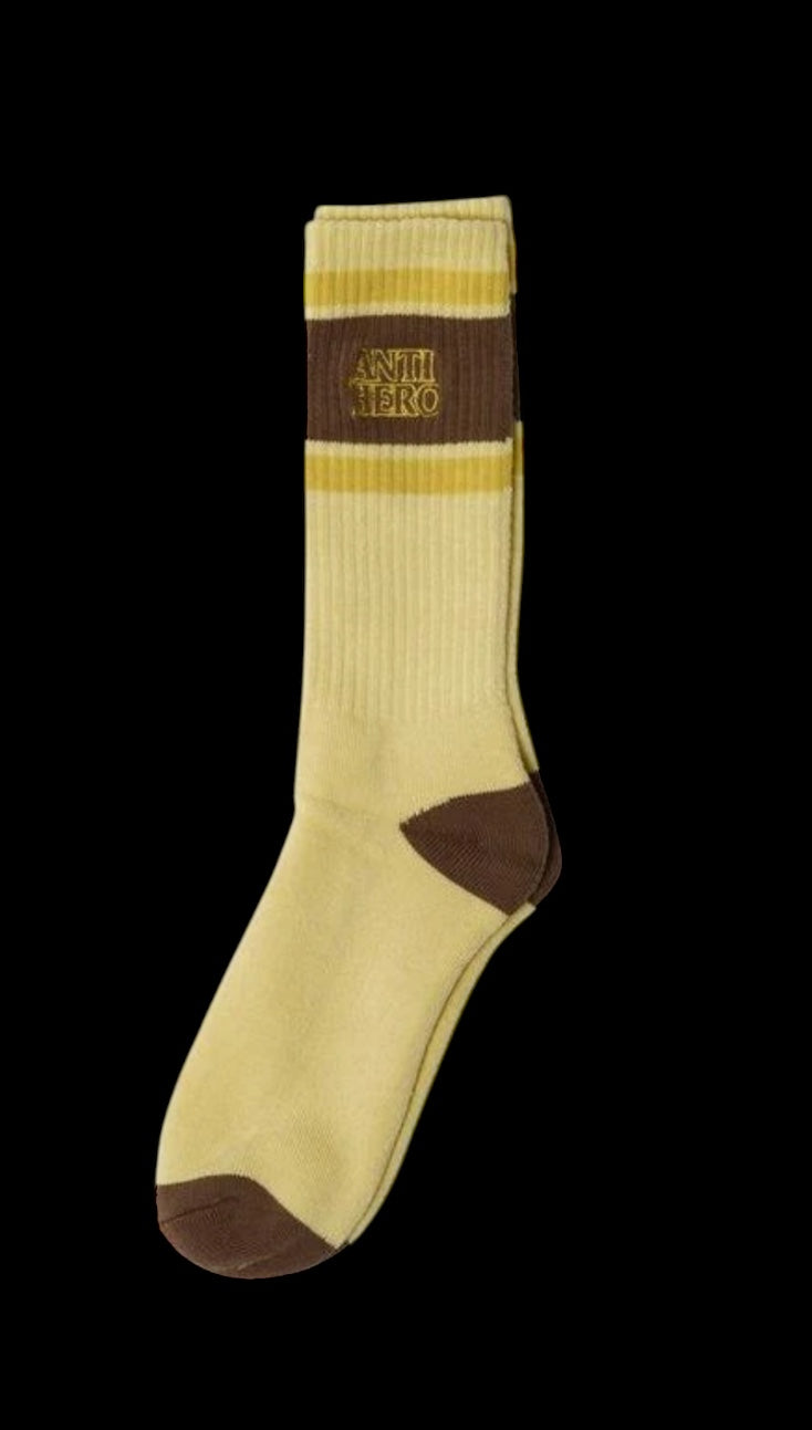 Antihero Block Hero Outline Embroidered Sock Yellow
