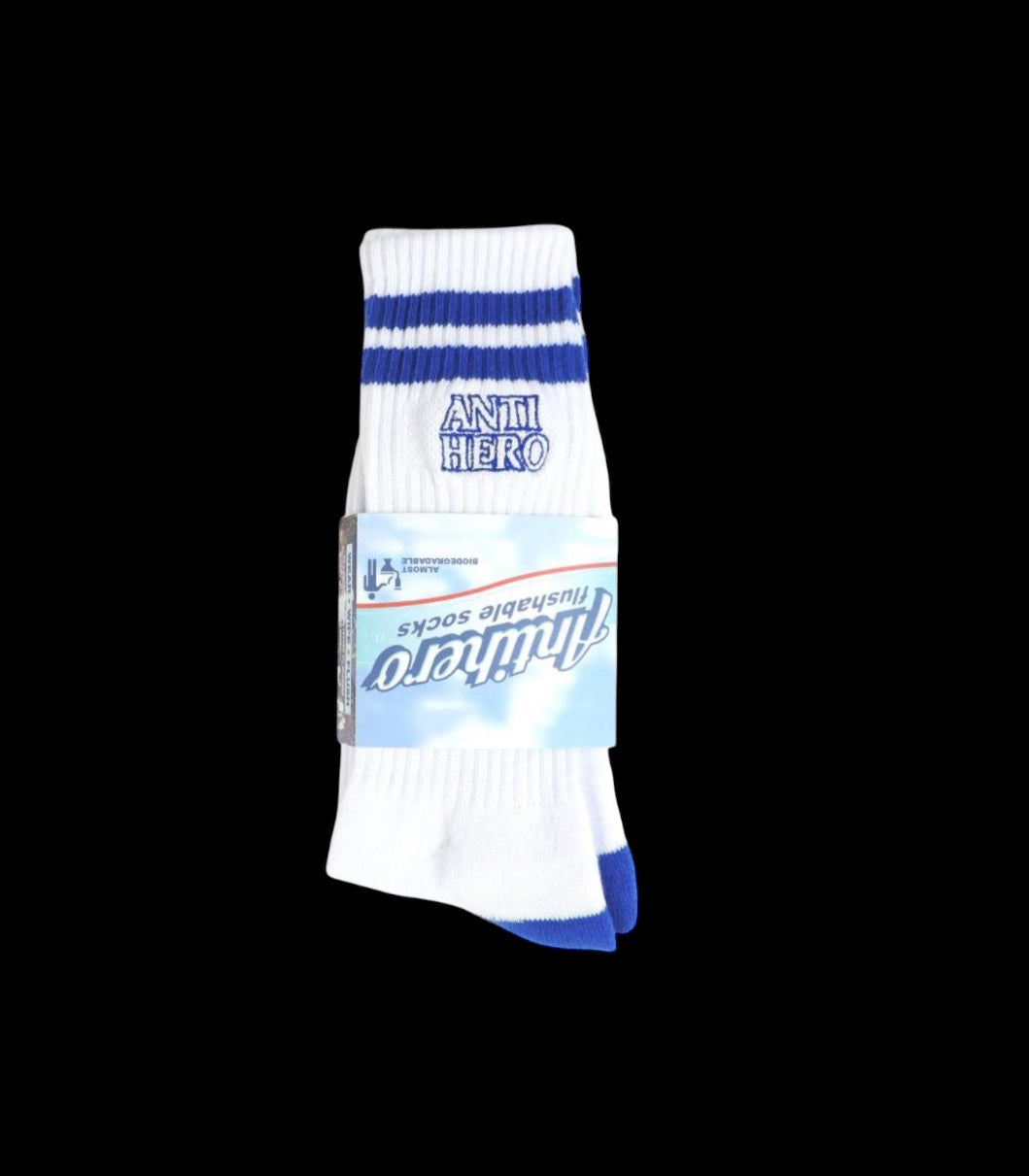 ANTIHERO OUTLINE SOCKS WHITE/ROYAL