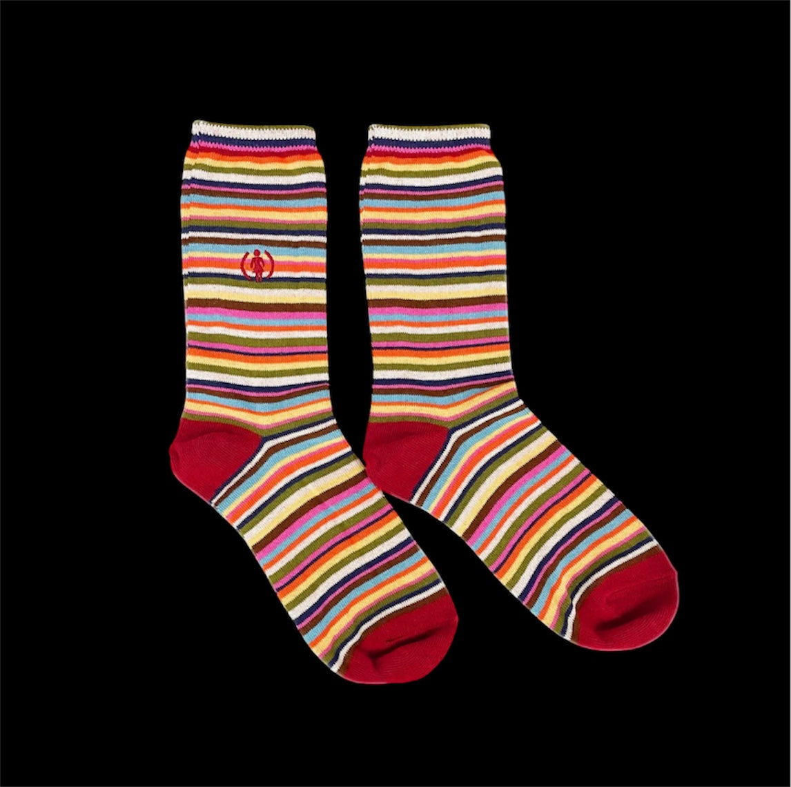 GIRL SKATEBOARDS
(RED) Socks - Mult (Striped)