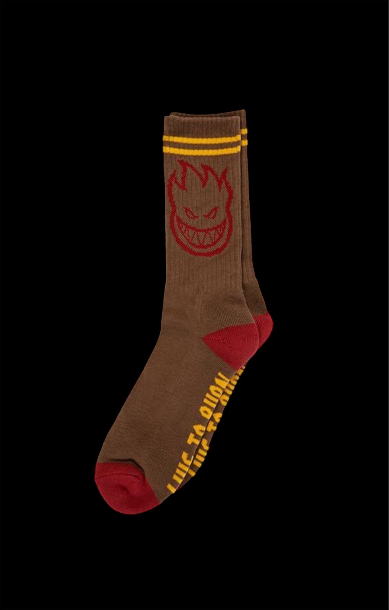 Spitfire Bighead Brown Red Gold 1 Pair Mens Socks