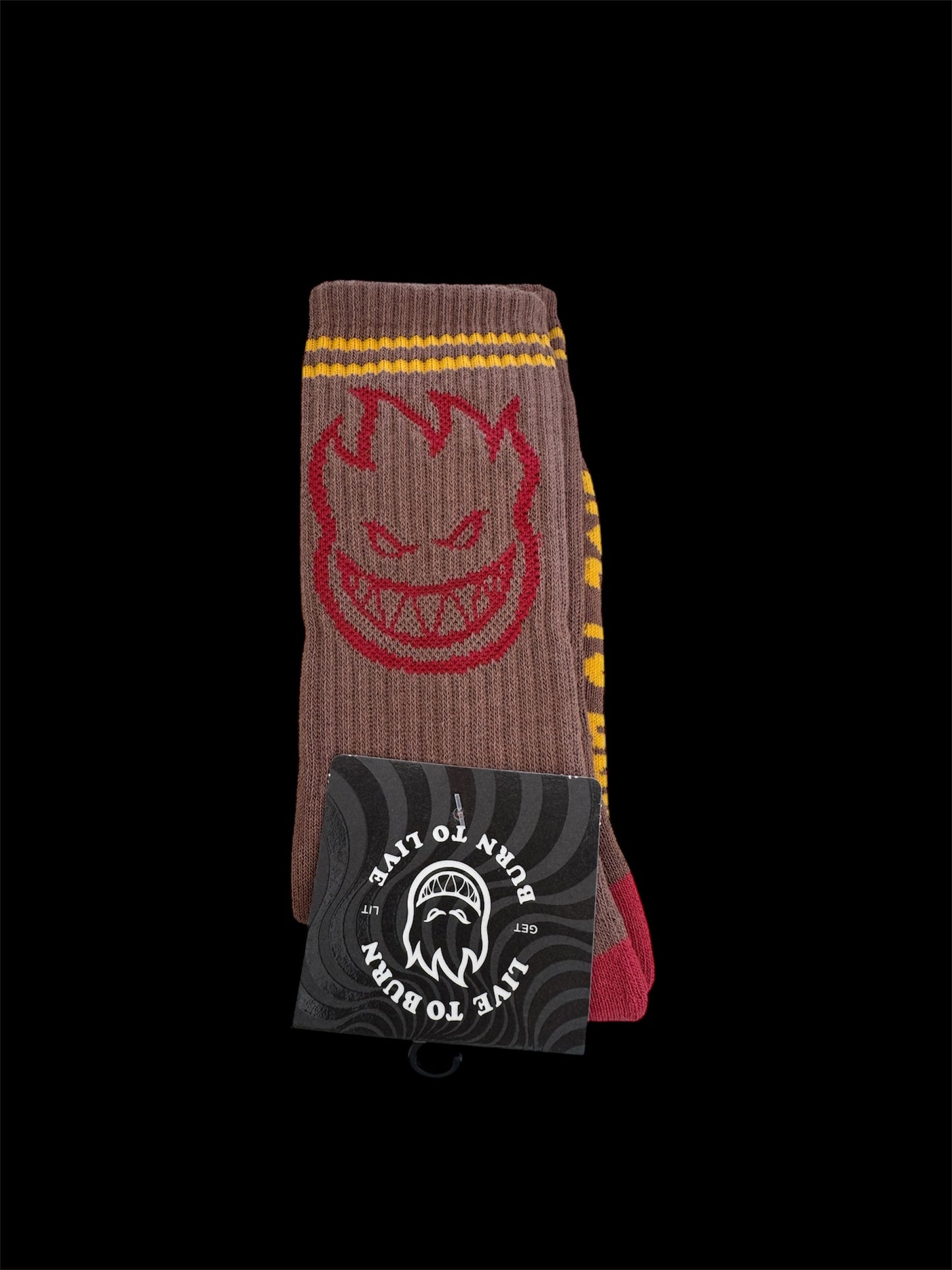 Spitfire Bighead Brown Red Gold 1 Pair Mens Socks