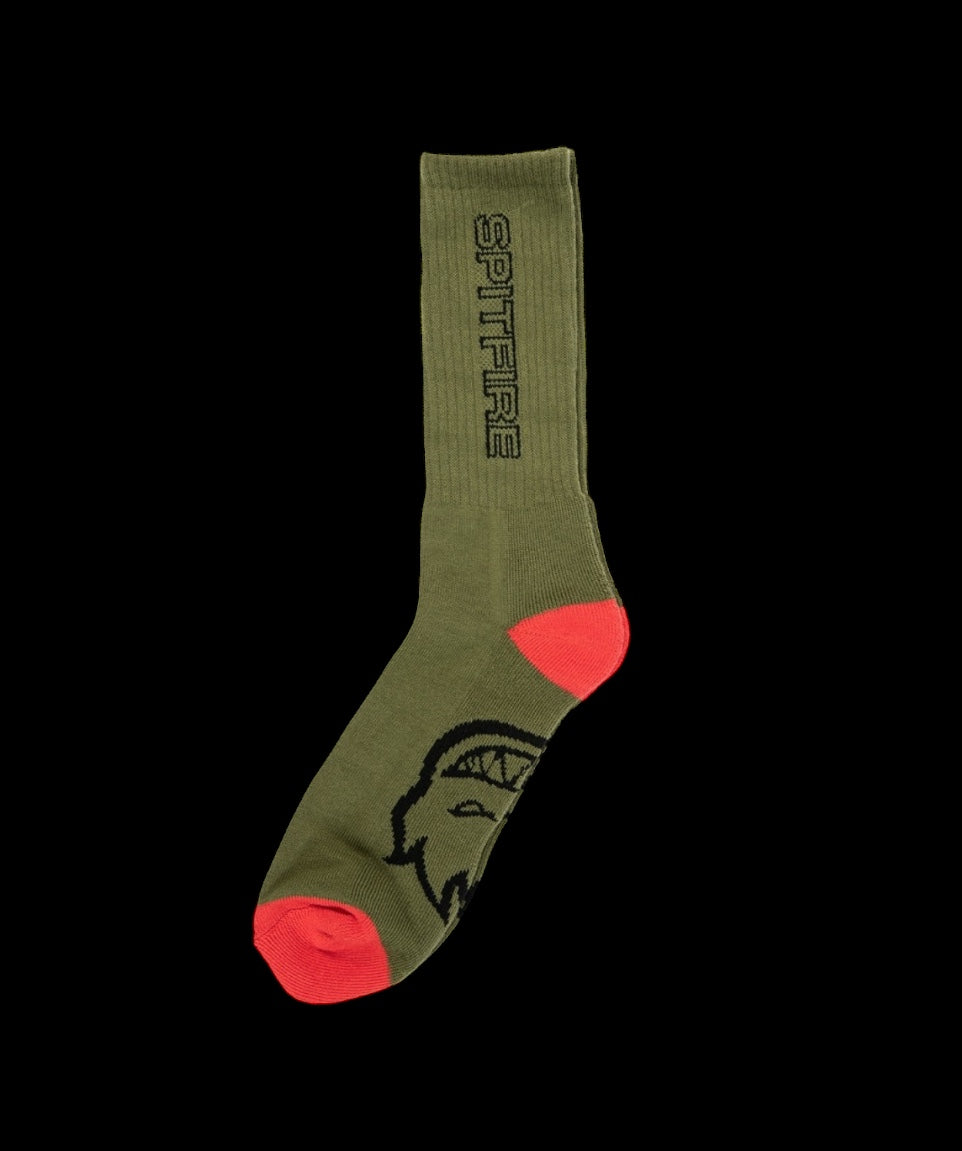 Spitfire Classic 87 Olive Red Black 3 Pairs Mens Socks