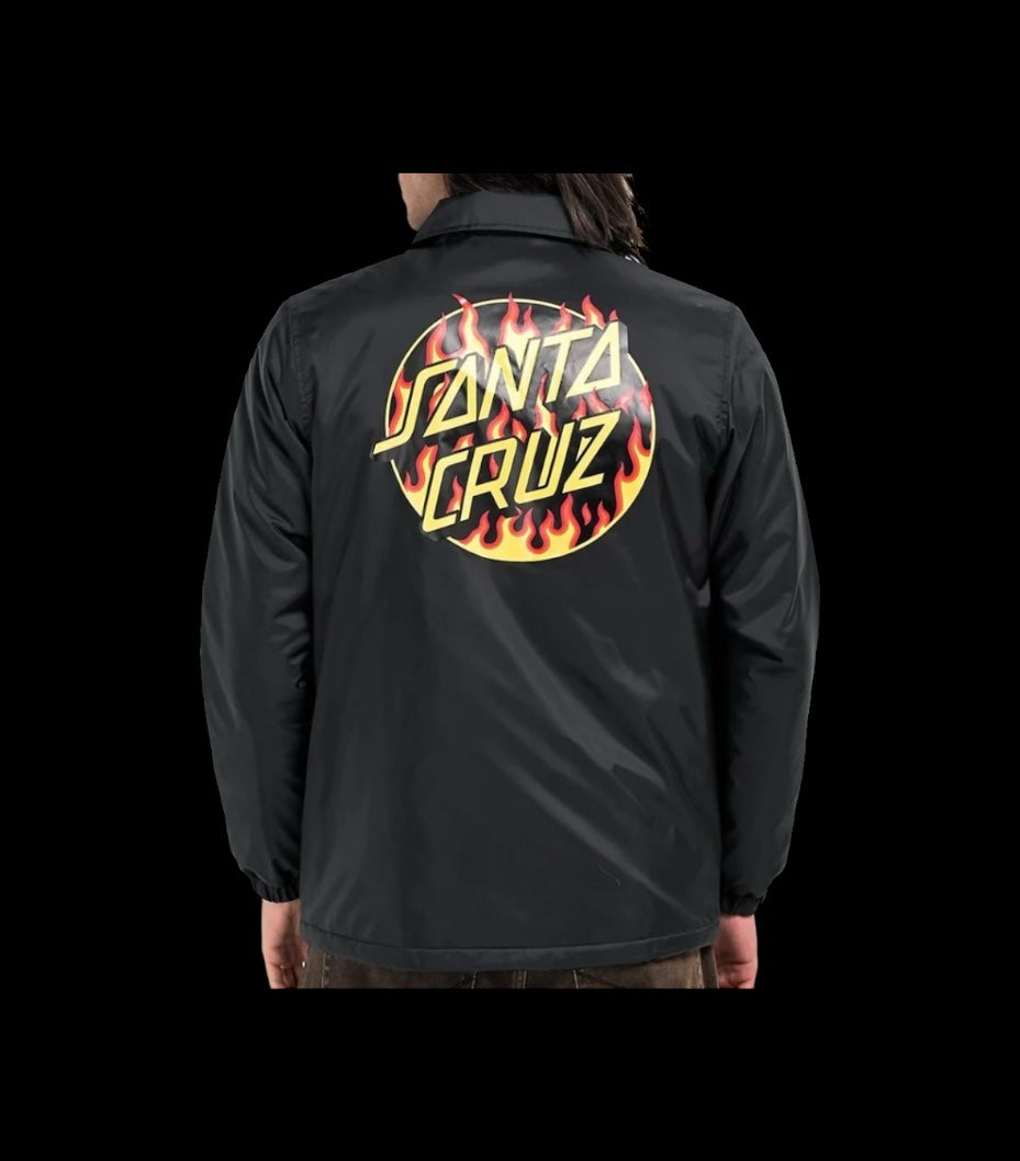 SANTA CRUZ X TRASHER FLAME COACH JACKET. 1,L / 1XL