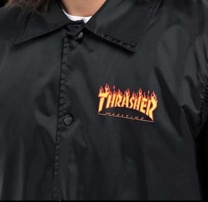 SANTA CRUZ X TRASHER FLAME COACH JACKET. 1,L / 1XL