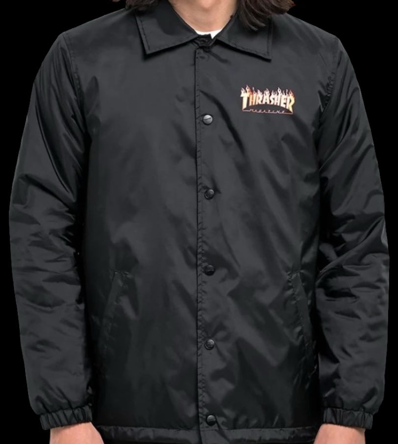 SANTA CRUZ X TRASHER FLAME COACH JACKET. 1,L / 1XL