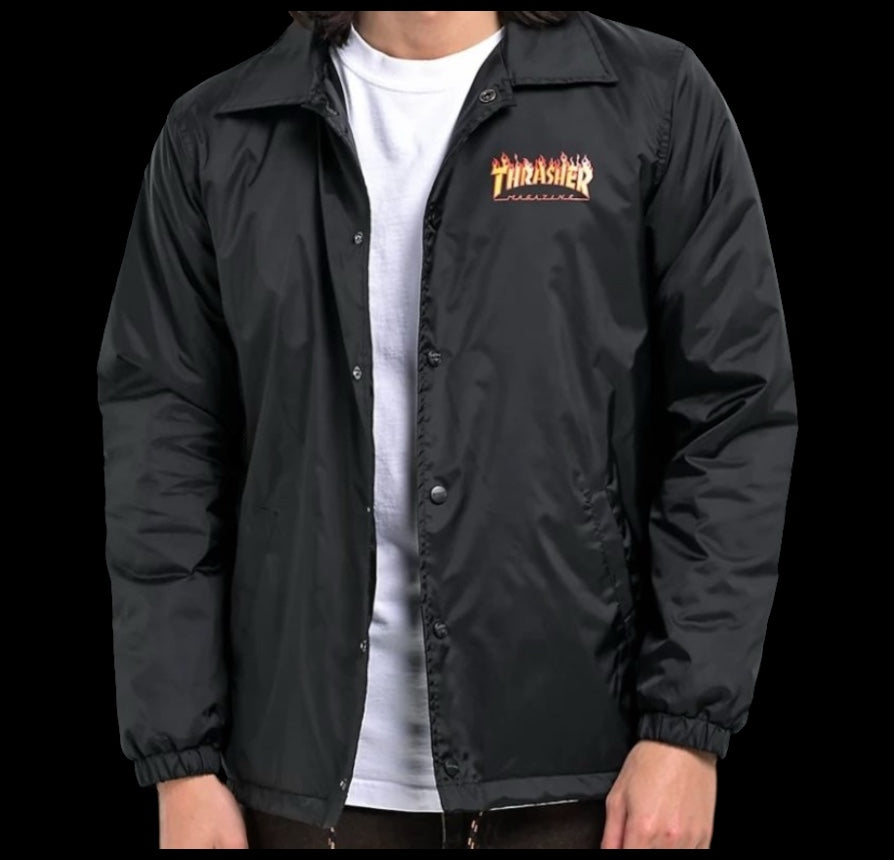 SANTA CRUZ X TRASHER FLAME COACH JACKET. 1,L / 1XL