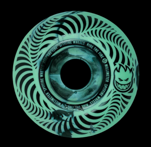50MM, Spitfire Flash Point Classic Skateboard Wheels - Teal/Black