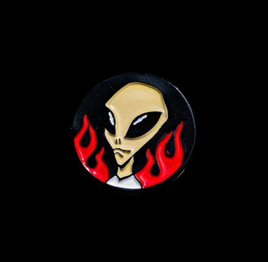THRASHER X ALIEN WORKSHOP LAPEL PIN. 1”X1”