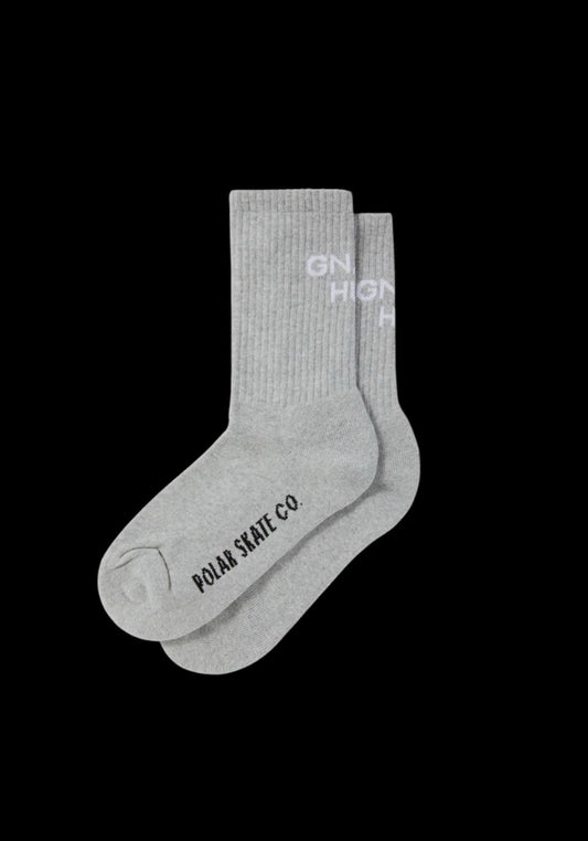 POLAR GNARLY HUH! RIB SOCK - GREY