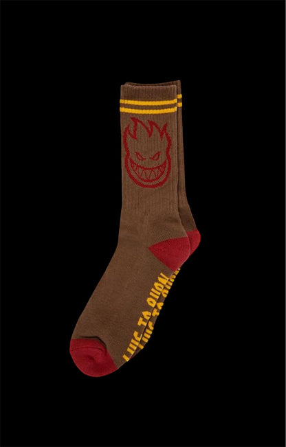Spitfire Bighead Brown Red Gold 1 Pair Mens Socks