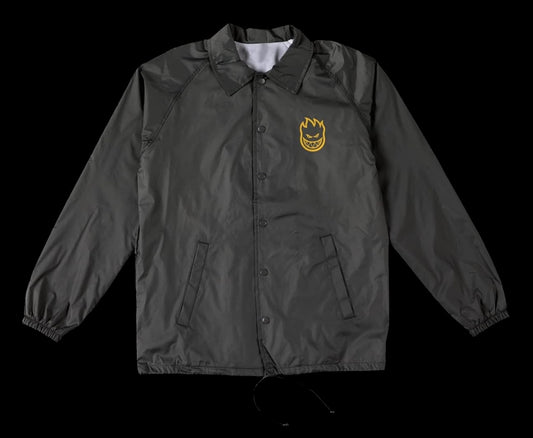 Spitfire Wheels Coat Classic Vortex Windbreaker Black/Yellow.  Only Large.